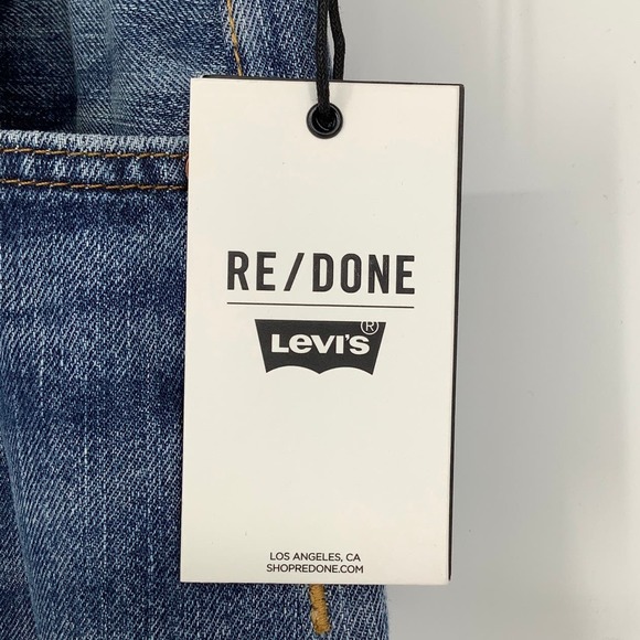 NEW RE/DONE LEVIS Sz 27 70s Straight Indigo Ass Rip Denim Jeans $475 msrp I17-1 - Picture 8 of 13